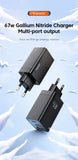Toocki GaN 67W Charger Quick Charge QC4.0 PD3.0 Fast Charging Type C USB Charger for Macook Pad iPhone 15 14 Pro Max Plus Xiaomi