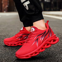 Men's Flame Printed Sneakers Flying Weave Sports Shoes Comfortable Running Shoes Outdoor Men Athletic Shoes Jack's Clearance