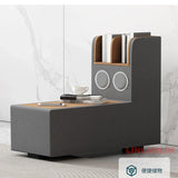 MINGDIBAO Modern U-Shaped Fabric Sectional Sofa with Speaker, Adjustable Headrests,USB Charging - Comfortable Quilted Upholstery