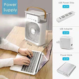 3-in-1 Mini Portable Air Cooler, Humidifier & LED Night Light – Household & Office Fan