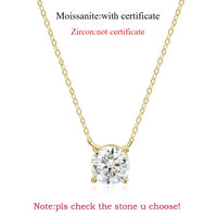 Rose Gold Moissanite Pendant Necklace – 1-5CT, Sterling Silver 925
