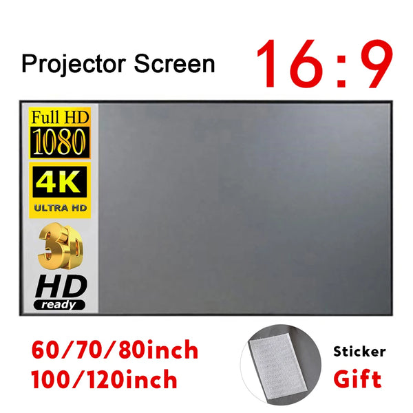 Portable Anti-Light Projector Screen – 60 to 120 Inches for Home, Outdoor & Office Use