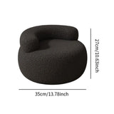 Lamb Wool Round Backrest Footstool