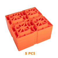 RV Tongue Jack Stand 5pcs RV Leveling Blocks Features Durable Resin Construction Stabilizer Jacks Interlocking Design