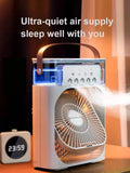 3-in-1 Mini Portable Air Cooler, Humidifier & LED Night Light – Household & Office Fan