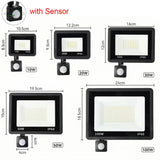 LED Floodlight PIR Motion Sensor Outdoor Spotlight 10–100W IP66 Waterproof Garden Street Light