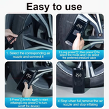 Portable Car Air Pump – 150PSI Wireless & Wired Tire Inflator for Cars, Bikes, Motorcycles & Balls