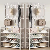 Clothes Hanger Multi-Layer Shoe Rack Doorway DIY Hat And Shoes Shelf Simple Floor-Standing Living Room Organizer Storage Racks