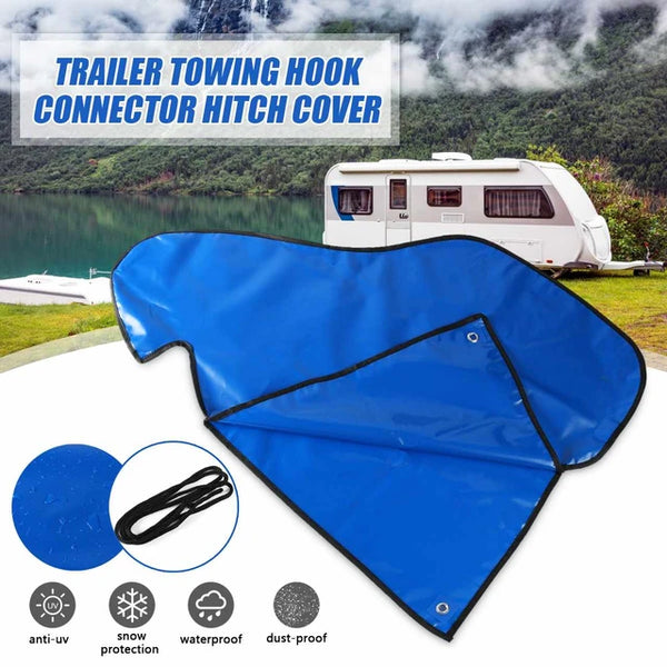 RV Caravan Towing Hitch Cover PVC Waterproof Anti-UV Dust-proof Camper Trailer Towing Hitch Coupling Lock Cover