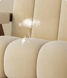 Nordic Wooden Armchair – Cozy Fabric Seat for Living Room, Balcony & Lounge