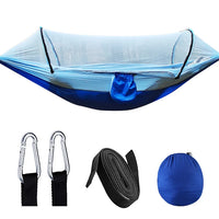 Automatic Quick-opening Mosquito Net Hammock Outdoor Camping Pole Hammock swing  Anti-rollover Nylon Rocking Chair 260x140cm Jack's Clearance