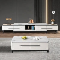 Modern Simple Tv Stand Living Room Furniture Light Luxury Slate TV Stands Tea Table Home Small Apartment Retractable TV Cabinet