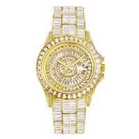Men's Luxury Baguette Drop Ice Out Diamond Quartz Watch - Battery Powered (Wholesale)