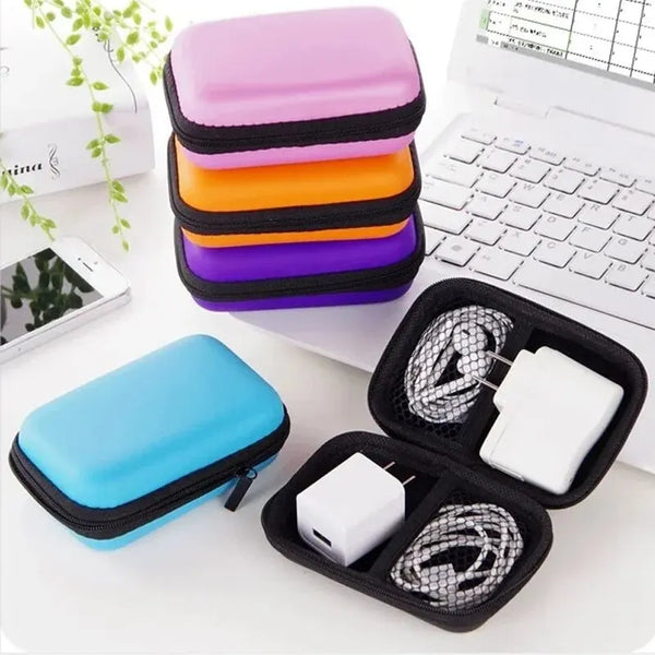 Portable Travel Electronics Organizer – Zippered Charging & Earphone Storage Bag