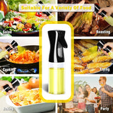 Oil Spray Bottle for Cooking – 200/300/500ml Olive Oil & Vinegar Sprayer with Brush
