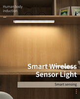 Motion Sensor LED Cabinet Light Rechargeable Induction Night Light Wireless Portable Detector Lamp Kitchen Staircase Backlight