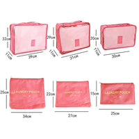 6pcs/Set Travel Bag Packing Cube System Durable 6 Pieces One Set Large Capacity Of Bags Unisex Clothing Sorting Organize Bag