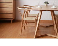 Nordic Cane-Woven Wooden Armchair – Indoor/Outdoor Lounge Chair