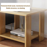Double-Layer Solid Wood Nightstand – Versatile Bedside & Sofa Side Table