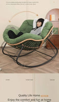 Human Bird Nest Rattan Weaving Rocking Chair Leisure Sofa Home Balcony Single Lazy Sofa Rocking Chair Rattan Chair Can Sleep