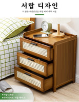 Solid Wood Nightstand – Modern Bedside Drawer Cabinet