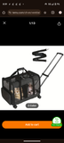 Double-Compartment Pet Rolling Carrier Cat Dog Rolling Carrier with Detachable Wheels Telescopic Handle Adjustable Shoulder Strap