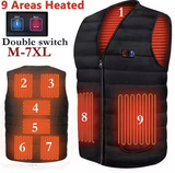 Unisex Heated Vest 9 Area Heating Thermal Jacket USB Electric Heating Vest Men Women Smart Headed Waistcoat for Outdoor Camping