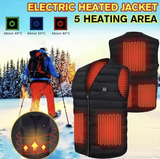 Unisex Heated Vest 9 Area Heating Thermal Jacket USB Electric Heating Vest Men Women Smart Headed Waistcoat for Outdoor Camping