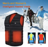 Unisex Heated Vest 9 Area Heating Thermal Jacket USB Electric Heating Vest Men Women Smart Headed Waistcoat for Outdoor Camping