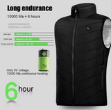 Unisex Heated Vest 9 Area Heating Thermal Jacket USB Electric Heating Vest Men Women Smart Headed Waistcoat for Outdoor Camping