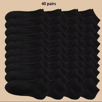 Unisex 40 Pairs of Solid Color Socks, Soft and Lightweight Ankle Socks, Casual Boat Socks, Low Cut Ankle Socks
