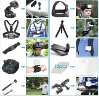 Action Camera Accessories Kit for GoPro Hero 13 12 11 10 9 8 7 6 5 4 Session 3 Black Max Insta360 Yi 4K DJI AKASO Campark SJCAM