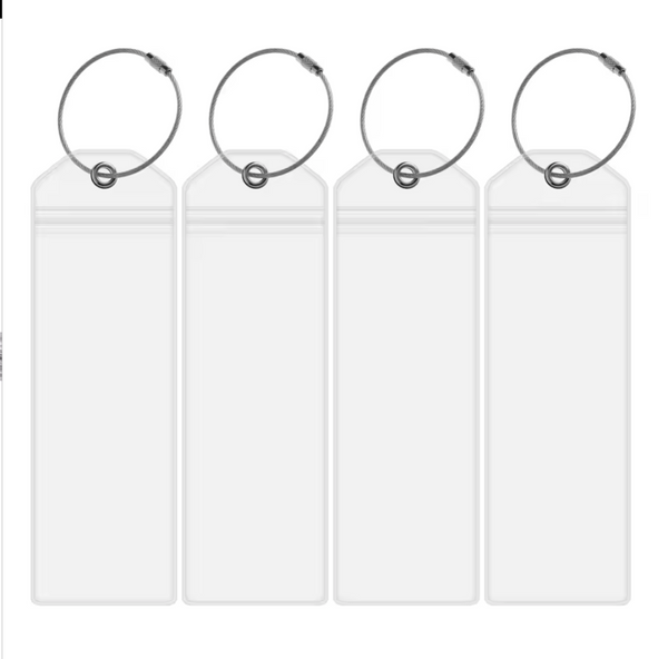 4 Pieces Cruise Tags Luggage Tag Holders with Zip Seal & Steel