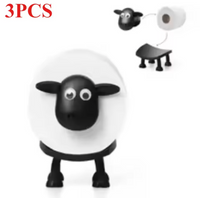 1/3PC Sheep Toilet Paper Holder Funny Free Standing Bathroom Roll Rack Cute Black Sheep Decor Tissue Holder Bathroom Accessories