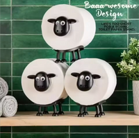 1/3PC Sheep Toilet Paper Holder Funny Free Standing Bathroom Roll Rack Cute Black Sheep Decor Tissue Holder Bathroom Accessories