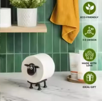 1/3PC Sheep Toilet Paper Holder Funny Free Standing Bathroom Roll Rack Cute Black Sheep Decor Tissue Holder Bathroom Accessories