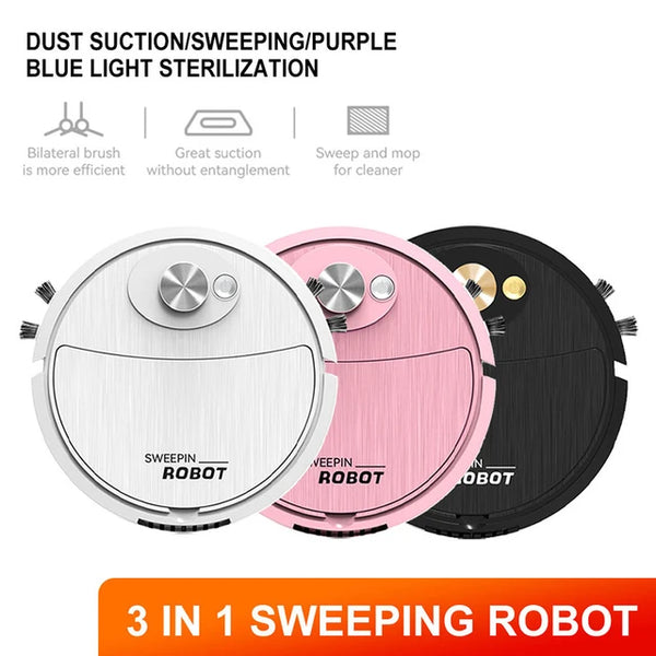3 In 1 Intelligent Sweeping Robot Home Sweeping Machine Vacuuming Wireless Vacuum Cleaner Sweeping Robot Home Strong Cleaning Jack's Clearance