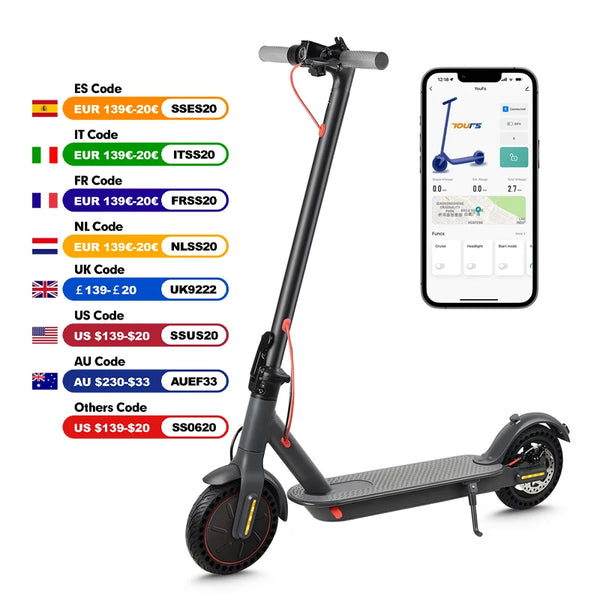 Foldable 30KM Electric Kick Scooter for Adults – 350W
