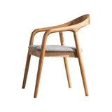 Nordic Wooden Dining Chair – Simple Design with Armrests & Backrest