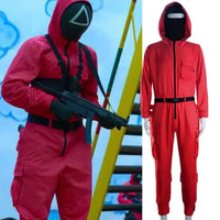 Squid Game Costume Set - Cosplay Jumpsuit, Jacket, Helmet, Masks, Party Props