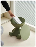 Cartoon-Inspired Flat Head Coffee Table – Light Luxury Plastic Side Table for Small Spaces