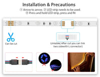 RGB LED Strip Lights 5050 – 1M-30M Color Changing with Music Sync (16 Million Colors)