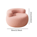 Lamb Wool Round Backrest Footstool