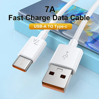 7A 100W USB Type C Super-Fast Charge Cable for Huawei P40 P30 Fast Charging Data Cord for Xiaomi Mi 13 12 Pro Oneplus Realme POCO Jack's Clearance