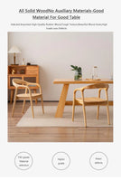 Nordic Wooden Dining Chair – Simple Design with Armrests & Backrest