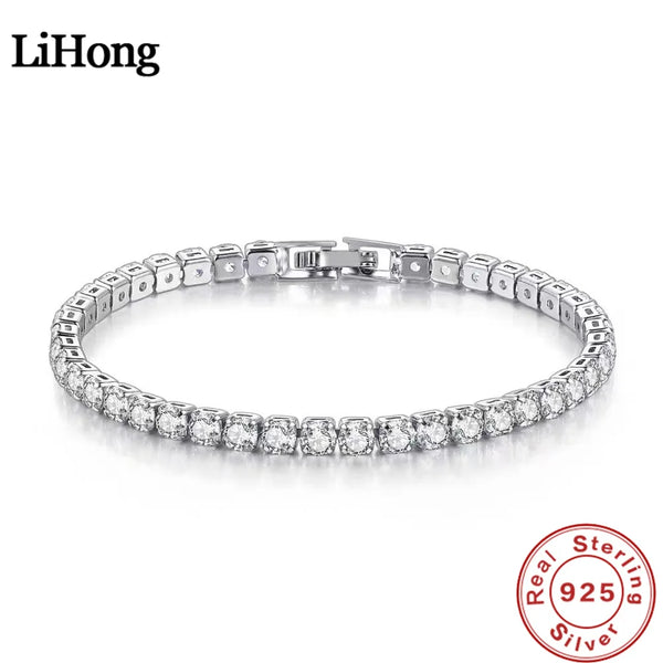 Sterling Silver Tennis Bracelet – Lihong 4mm Zirconia, Women’s Jewelry