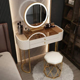 Luxury LED Makeup Vanity – White Dressing Table with Mirror & Storage for Bedroom or Salon