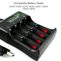 18650 Battery Charger Black 1 2 4 Slots AC 110V 220V Dual For 18650 Charging 3.7V Rechargeable Lithium Battery Charger Jack's Clearance