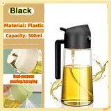 Oil Spray Bottle for Cooking – 200/300/500ml Olive Oil & Vinegar Sprayer with Brush