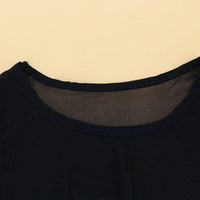 Super-soft Women Top Stylish Women's Sheer Mesh Long Sleeve Top Soft Breathable Round Neck Pullover Slim Fit Punk Beachwear